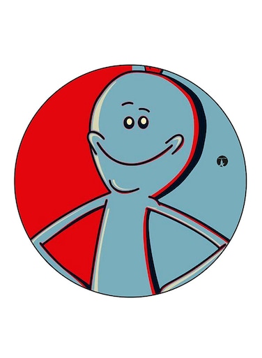 Blue Man Printed Fridge Magnet Multicolour