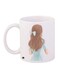 Printed Ceramic Coffee Mug White/Blue/Brown