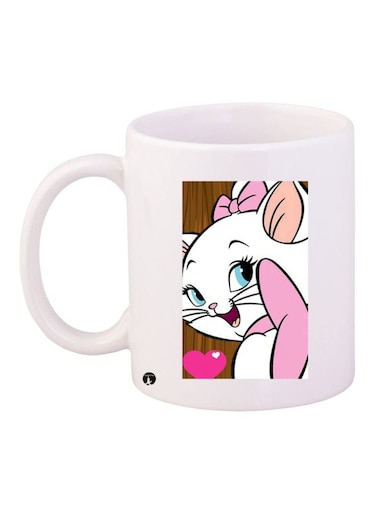Kitty Printed Coffee Mug White/Pink/Brown