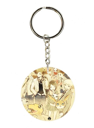 Anime Digimon Double Side Printed Keychain