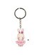 Cartoon Rabbit Printed Dual Sided Keychain