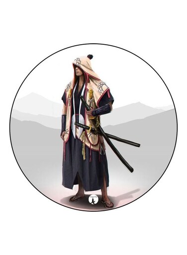 Warrior Printed Fridge Magnet Grey/Black/Beige 5.5cm