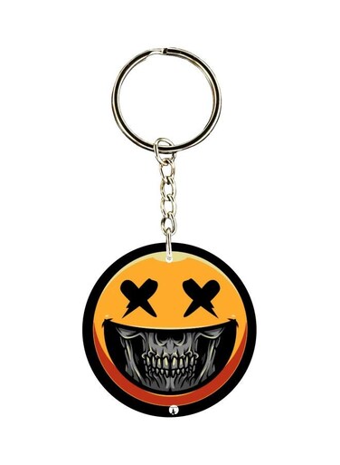 Skull Printed Double Sided Keychain