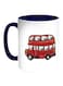 Bus With Two Roles Printed Coffee Mug White/Blue 11ounce