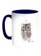Owl Shape Printed Coffee Mug White/Blue 11ounce