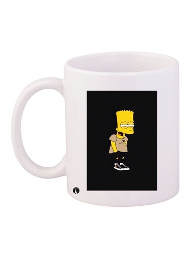 Simpsons Printed Coffee Mug White/Black/Yellow 11ounce