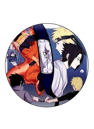 Anime Naruto Printed Fridge Magnet Round Multicolour