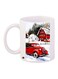 Car Printed Coffee Mug White/Red/Green 11ounce