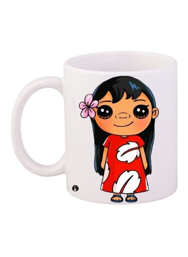 Cartoon Printed Coffee Mug White/Red/Black 11ounce