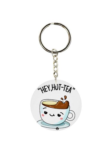 Hot Tea Printed Double Sided Keychain