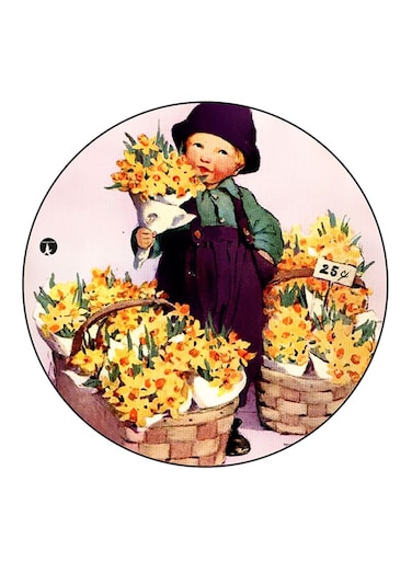 Girl Printed Fridge Magnet Multicolour