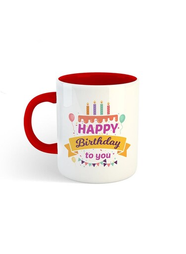Happy Birthday To You Printed Mug White/Red