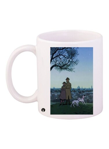 Nature View Printed Coffee Mug White/Blue/Grey 11ounce