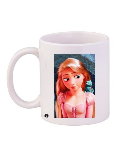Anime Printed Ceramic Coffee Mug White/Pink/Blue 11ounce