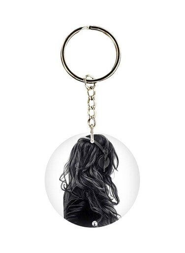 Girl Printed Double Sided Keychain