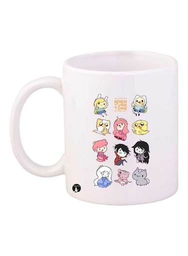 Adventure Time Printed Mug White/Pink/Yellow Standard Size