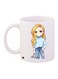 Cartoon Girl Printed Coffee Mug White/Beige/Blue