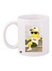 Cartoon Printed Coffee Mug White/Yellow/Brown 11ounce