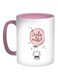 Rabbit Printed Coffee Mug Pink/White/Black 11ounce