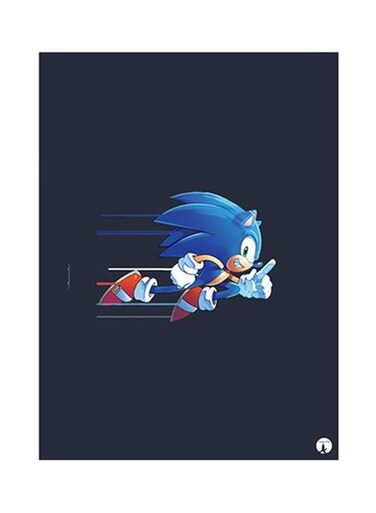 Video Game Sonic Metal Plate Poster Multicolour 15 x 20cm