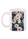 Flower Printed Coffee Mug White/Yellow/Green 11ounce