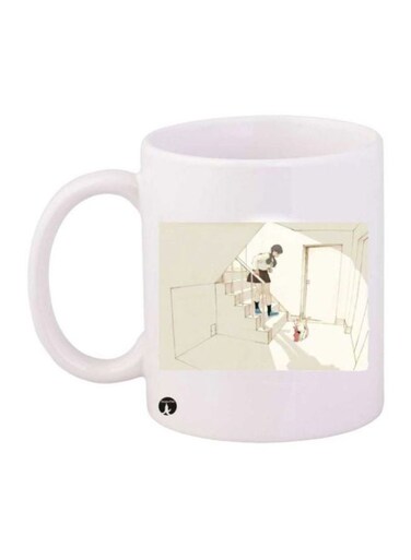Cartoon Printed Coffee Mug White/Beige/Brown