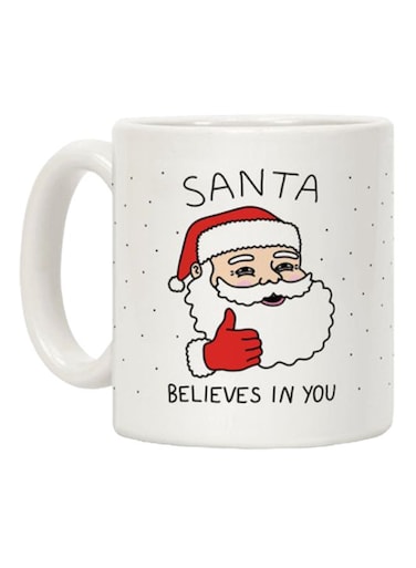 Santa Printed Coffee Mug White/Red