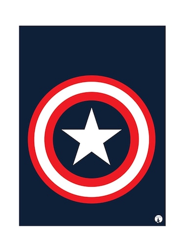 Captain America Metal Plate Poster Blue/White/Red 15 x 20cm