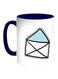 Letter Envelope Printed Coffee Mug White/Blue 11ounce