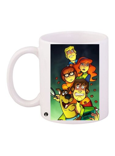 Scooby Printed Coffee Mug White/Green/Yellow 11ounce