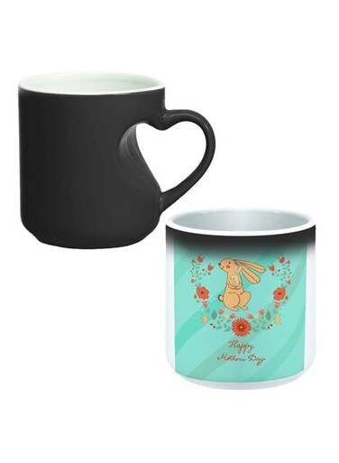Happy Mothers Day Printed Ceramic Magic Coffee Mug Green/Beige/Red 12ounce
