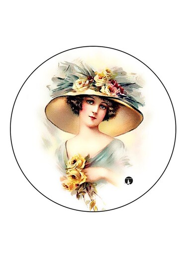 Vintage Art Printed Fridge Magnet Multicolour