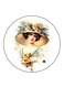 Vintage Art Printed Fridge Magnet Multicolour