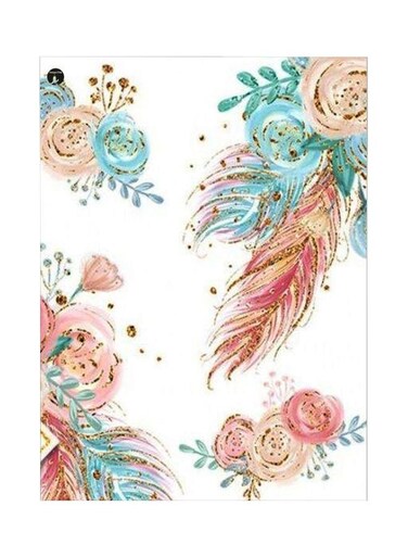 Decorative Themed Metallic Plate White/Blue/Red 20x15cm