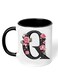 RYN&reg; Printed Ceramic Coffee Mug Gift for Coffee and Tea Lovers 11 Oz alphabet Q