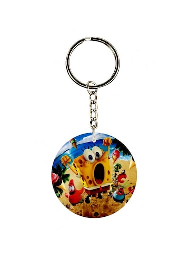 Sponge Bob Cartoon Printed Dual Sided Keychain
