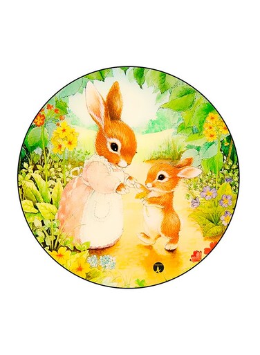 The Rabbit Printed Fridge Magnet Multicolour 5.5 x 5.5cm