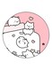 Cat Printed Fridge Magnet White/Pink 5.5cm