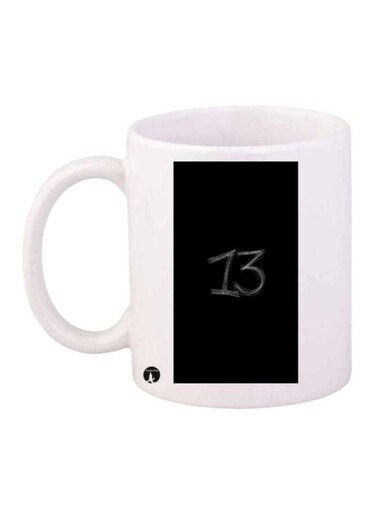 Number 13 Printed Mug White/Black