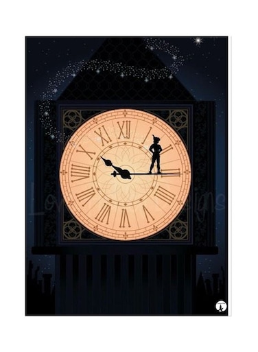 Metal Plate Of Disney Poster Black/Grey/Orange
