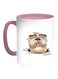 Owl Printed Coffee Mug White/Pink 11ounce