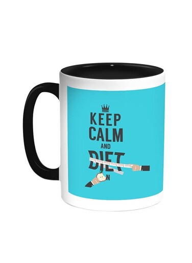 Keep Calm And Diet Printed Coffee Mug Black/White 11ounce