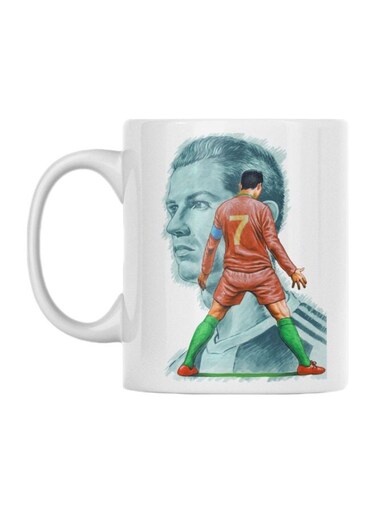 Ceramic Printed Mug White/Grey/Brown