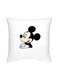Mickey Mouse Printed Decorative Cushion White/Black/Beige 16x16inch