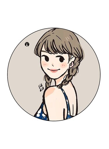 Girl Printed Fridge Magnet Multicolour 5.5 x 5.5cm