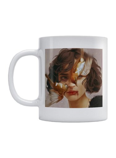 Woman Printed Mug White/Brown/Black