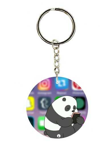 A Panda Double Side Printed Keychain