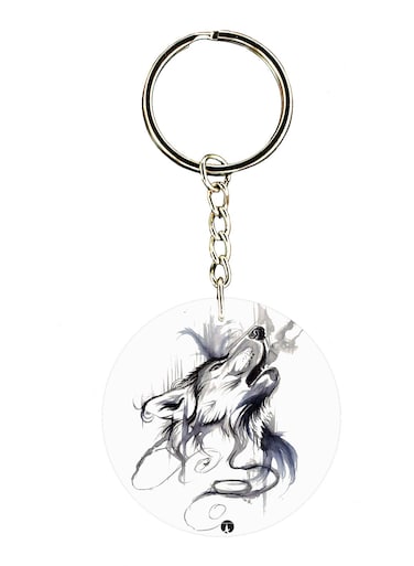 Wolf Double Side Printed Keychain