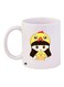 Cartoon Girl Printed Coffee Mug White/Yellow/Black 11ounce