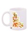 Flowers Printed Coffee Mug White/Pink/Beige 11ounce